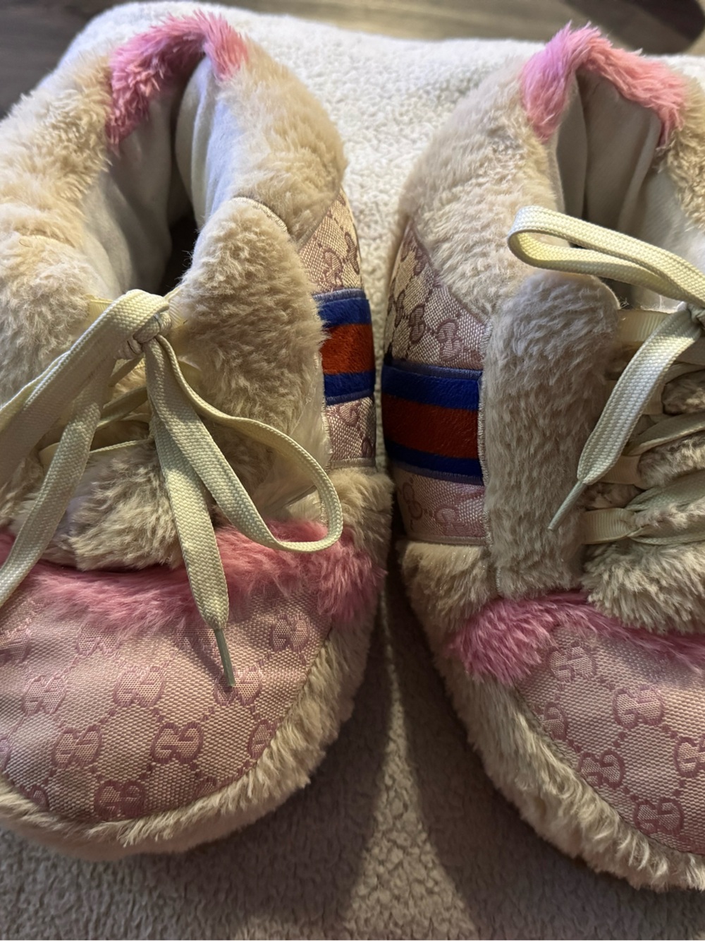 Plush Pink Fashion Sneakers Slippers